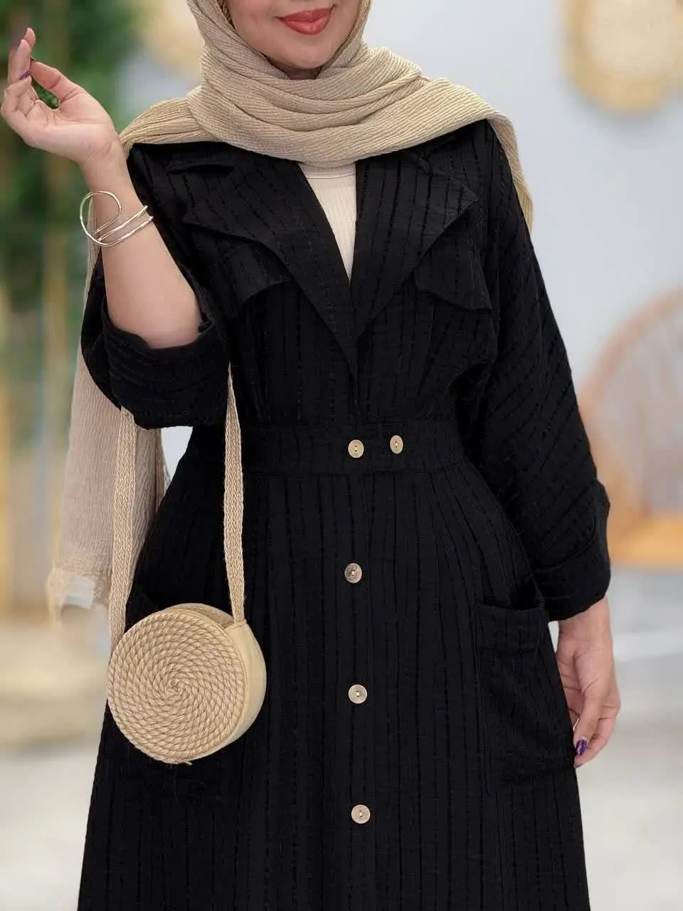 3403-مانتو کفتان مونا